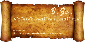 Böszörményi Zsófia névjegykártya