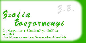 zsofia boszormenyi business card
