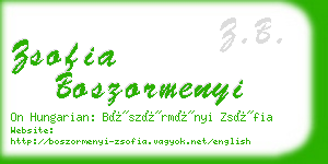 zsofia boszormenyi business card